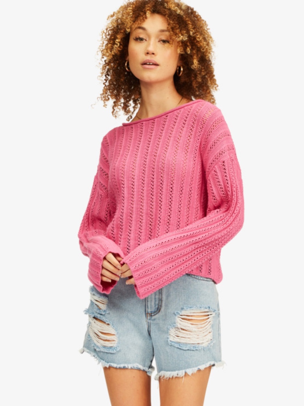 Billabong good luck pink sweater size small - Picture 3 of 8